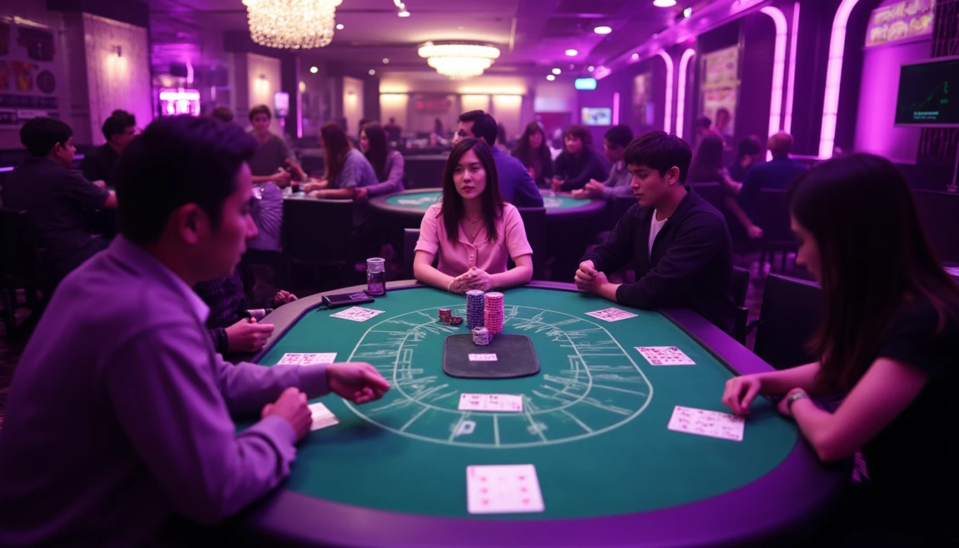 Baccarat Table Set in a High-End Casino Environment